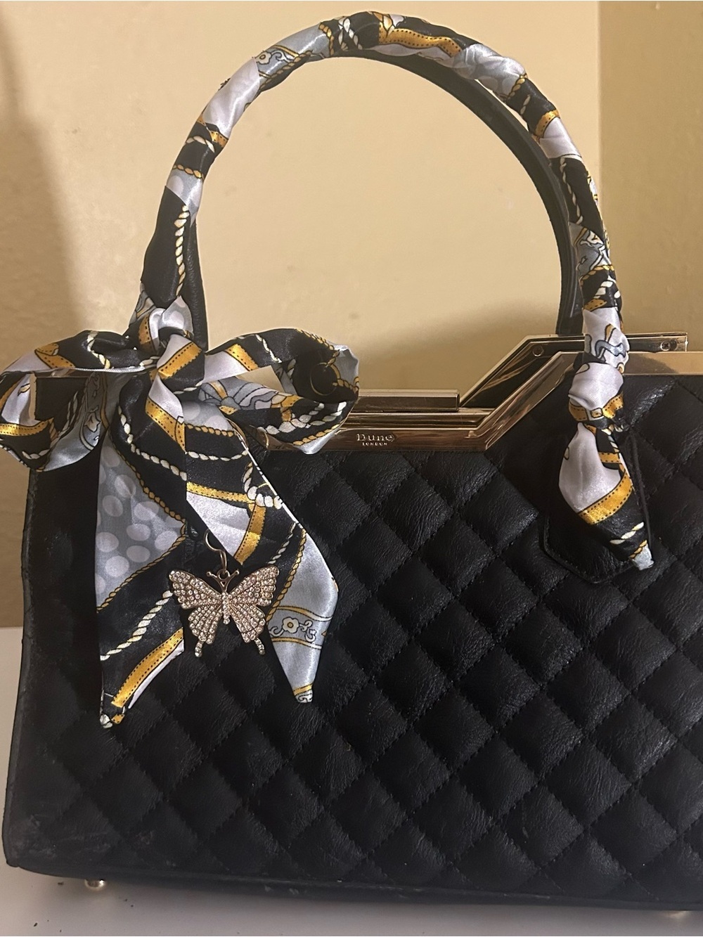 2 Twilly Silk Skinny Women Handbag Headband Neck Scarf Black Gray White